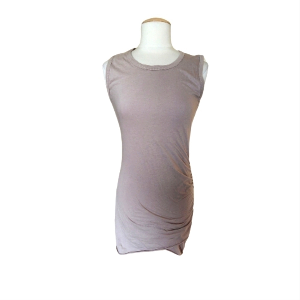NWT La miel Tan Ruched Midi Tank Dress - Picture 2 of 5